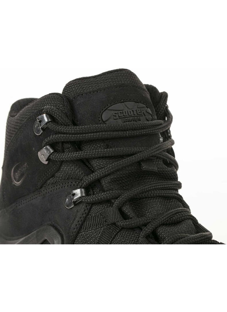Scooter  Black Leather Men's Waterproof Tactical Boots P1492NS  - Image 4