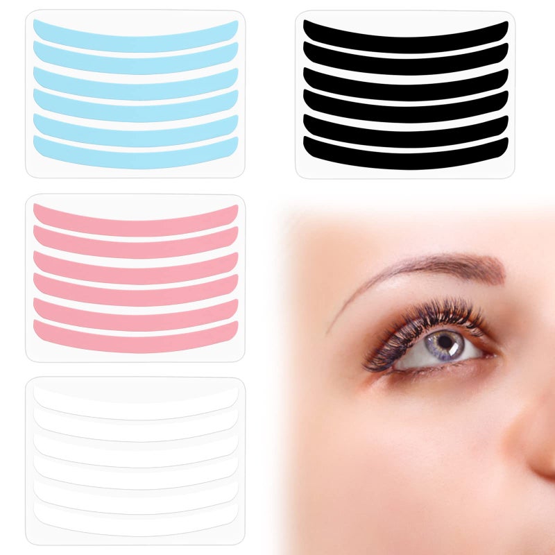 CANIPHA 24Pcs Lash Lift Rods Ribbon Kit, Reusable Lash Lift Pads Lash Lift Tool, Soft Pads Silicone Perm Ribbon Eyelash Lifting Compensator, Eyelash Tapes Makeup Beauty Tools for Eyelashes Lifting (4 Colors) - Image 1