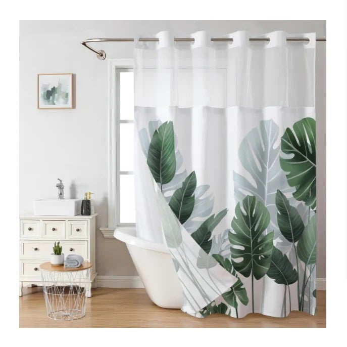Bluejw Telescopic Shower Curtain Rod, Adjustable Bathroom Curtain Pole, Tension Rod Toliet Bath Curtain Rods with Free Shower Curtain Rings - Image 2