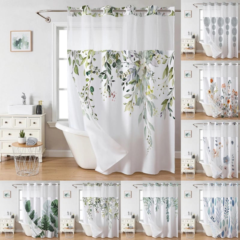 Bluejw Telescopic Shower Curtain Rod, Adjustable Bathroom Curtain Pole, Tension Rod Toliet Bath Curtain Rods with Free Shower Curtain Rings - Image 3