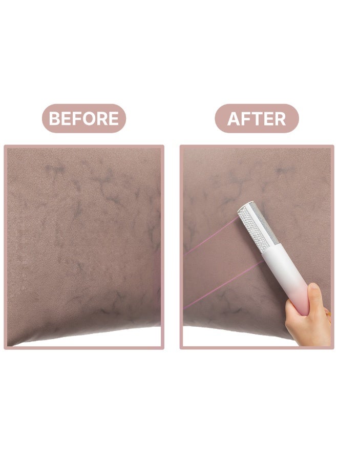 وايلدكايند فرشاة مزيل شعر الحيوانات الأليفة القابلة لإعادة الاستخدام - رولر منظف لينت للكلاب والقطط للأريكة السجاد الفراش الملابس - أداة محمولة صديقة للبيئة - أبيض / وردي - Image 3