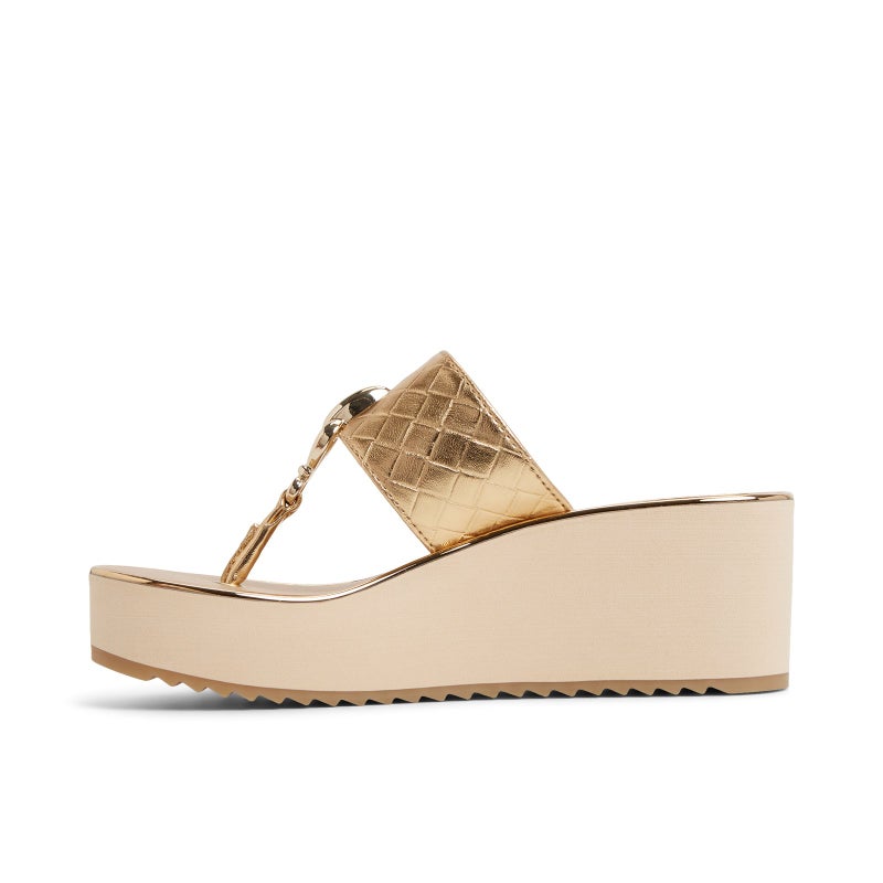 الدو صنادل ويدج بكعب ذهبي نسائية من بنلوبي - Image 3