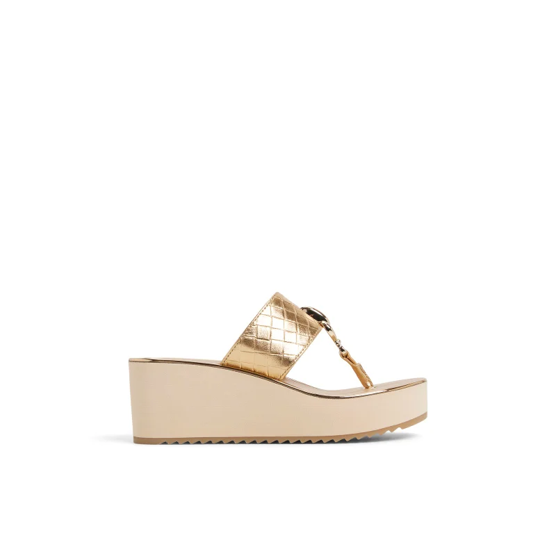 ALDO Penelopy-In Women's Gold Heel Wedges