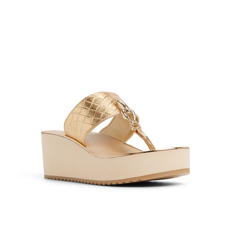 الدو صنادل ويدج بكعب ذهبي نسائية من بنلوبي - Image 4