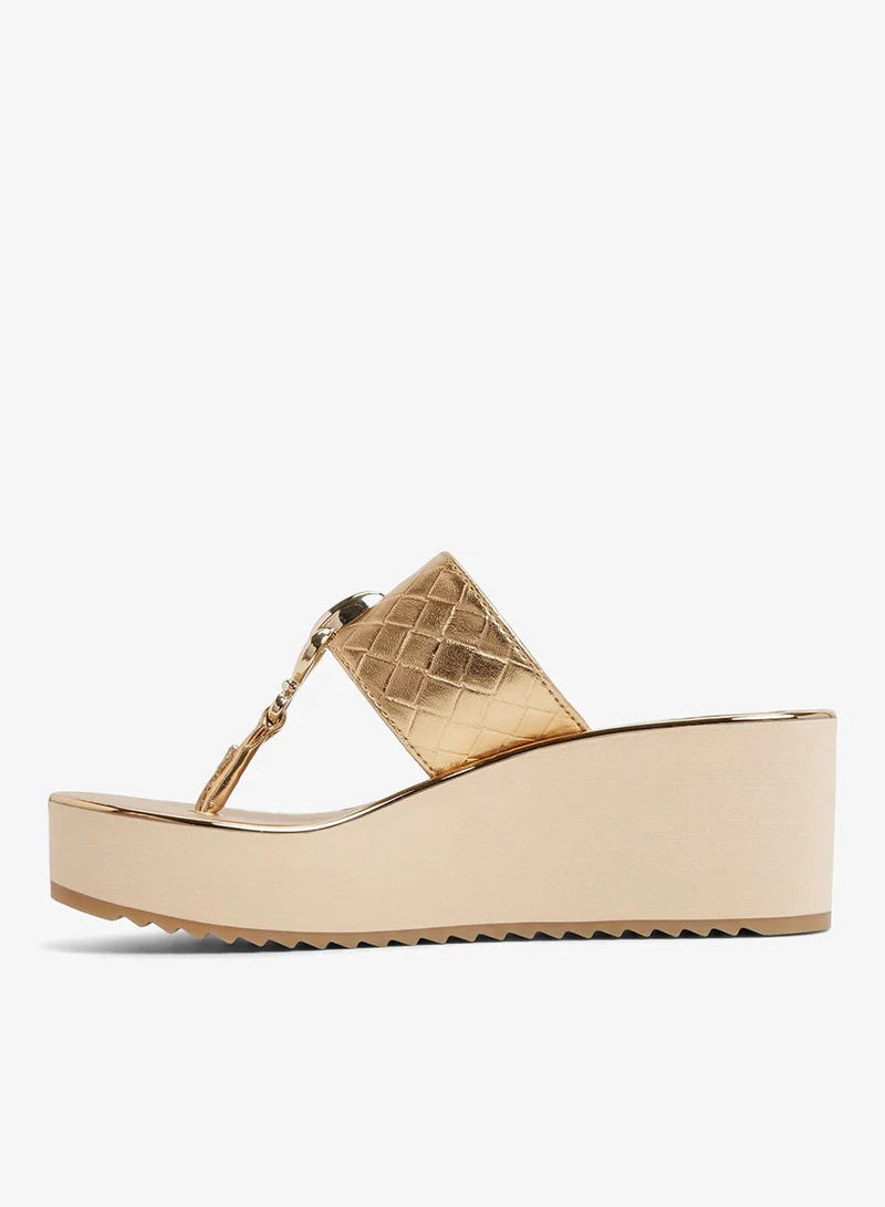 ALDO  Penelopy-In Women's Gold Heel Wedges for Women | Best Price UAE