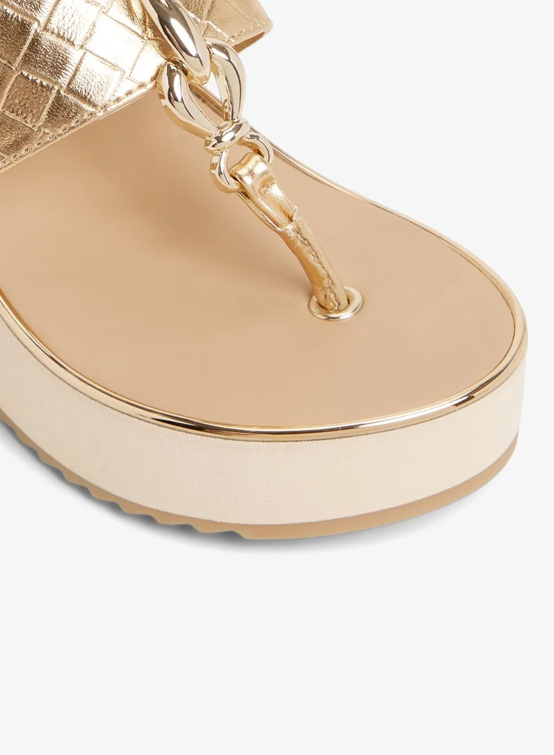 ALDO  Penelopy-In Women's Gold Heel Wedges for Women | Best Price UAE