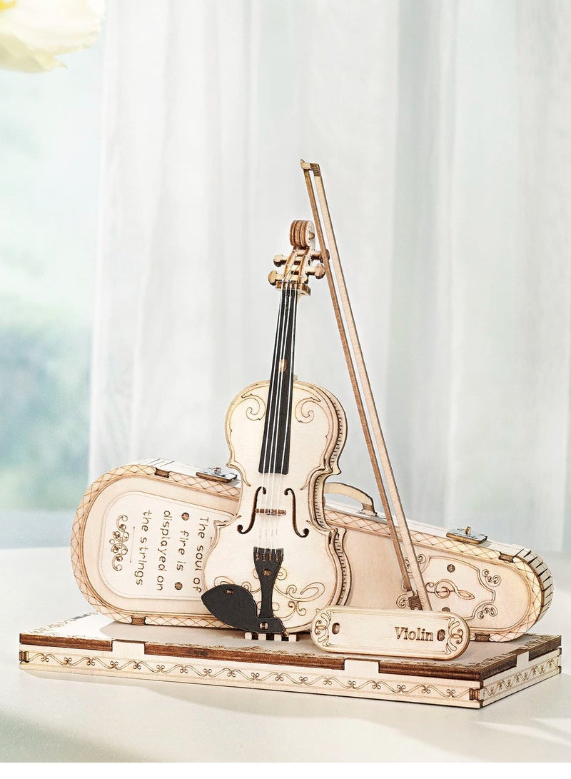 Zikra 3D Wooden Puzzle Wooden Craft Kits for Kids DIY Model Violin Kit to Build for Girls Adorable Gifts for Teens & Adults - Image 5
