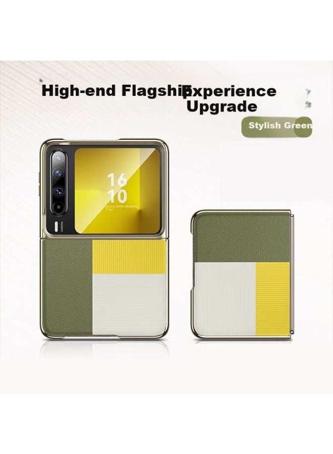 Kmaxai Huawei Pura X Phone Case Wide Screen Purax Instant Classic Edition Matte Leather Protective Cover Folding Screen Full Coverage Anti-drop Slim Stylish Minimalist Leather Case Stylish Green - Image 2