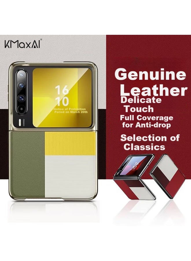 Kmaxai Huawei Pura X Phone Case Wide Screen Purax Instant Classic Edition Matte Leather Protective Cover Folding Screen Full Coverage Anti-drop Slim Stylish Minimalist Leather Case Stylish Green - Image 1