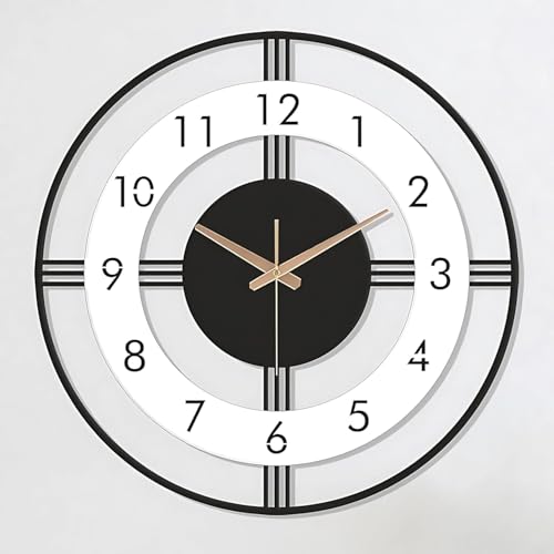 Nubilous Large World Map Wall Clock, Metal Minimalist Modern Clock, Round Silent Non-Ticking Battery Operated Wall Clocks for Living Room/Home/Kitchen/Bedroom/Office/School Decor (Black(ST-29), 40CM) - Image 1