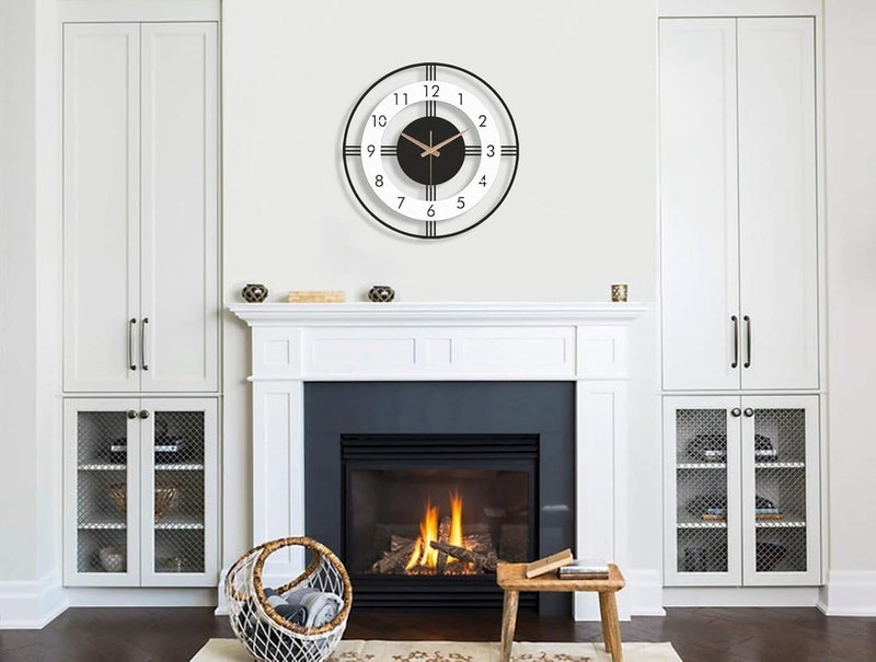 Nubilous Large World Map Wall Clock, Metal Minimalist Modern Clock, Round Silent Non-Ticking Battery Operated Wall Clocks for Living Room/Home/Kitchen/Bedroom/Office/School Decor (Black(ST-29), 40CM) - Image 3