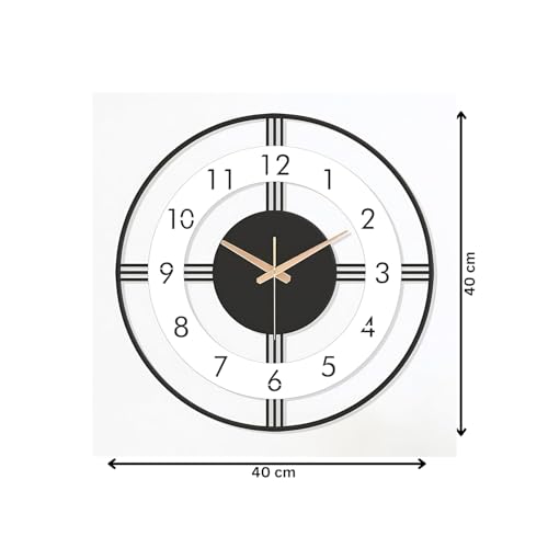 Nubilous Large World Map Wall Clock, Metal Minimalist Modern Clock, Round Silent Non-Ticking Battery Operated Wall Clocks for Living Room/Home/Kitchen/Bedroom/Office/School Decor (Black(ST-29), 40CM) - Image 5