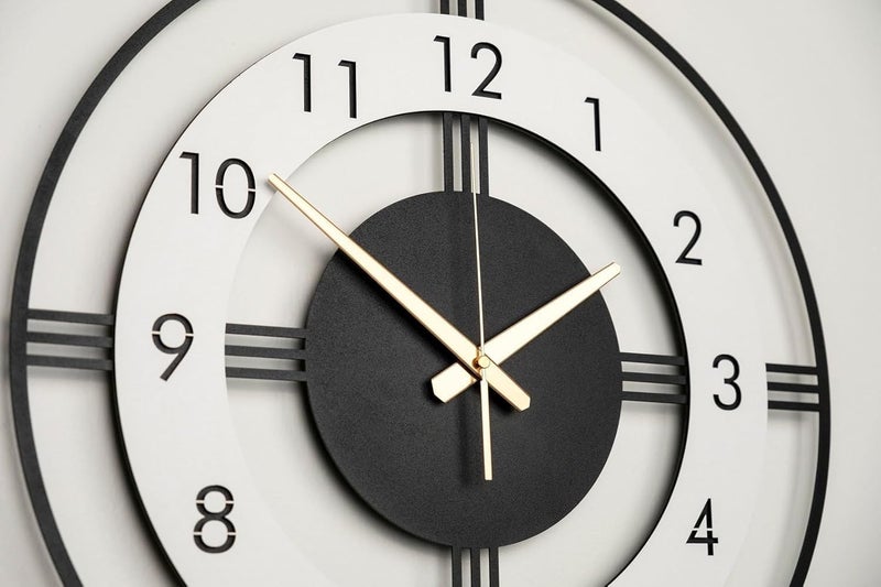 Nubilous Large World Map Wall Clock, Metal Minimalist Modern Clock, Round Silent Non-Ticking Battery Operated Wall Clocks for Living Room/Home/Kitchen/Bedroom/Office/School Decor (Black(ST-29), 40CM) - Image 2