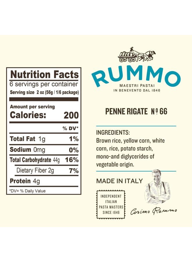 Rummo Gluten Free Penne Rigate N.66 - Gluten Free Pasta, Made with Corn & Rice, Penne Pasta Noodles, Pasta from Italy - 12 Ounce (Pack of 1) - Image 2