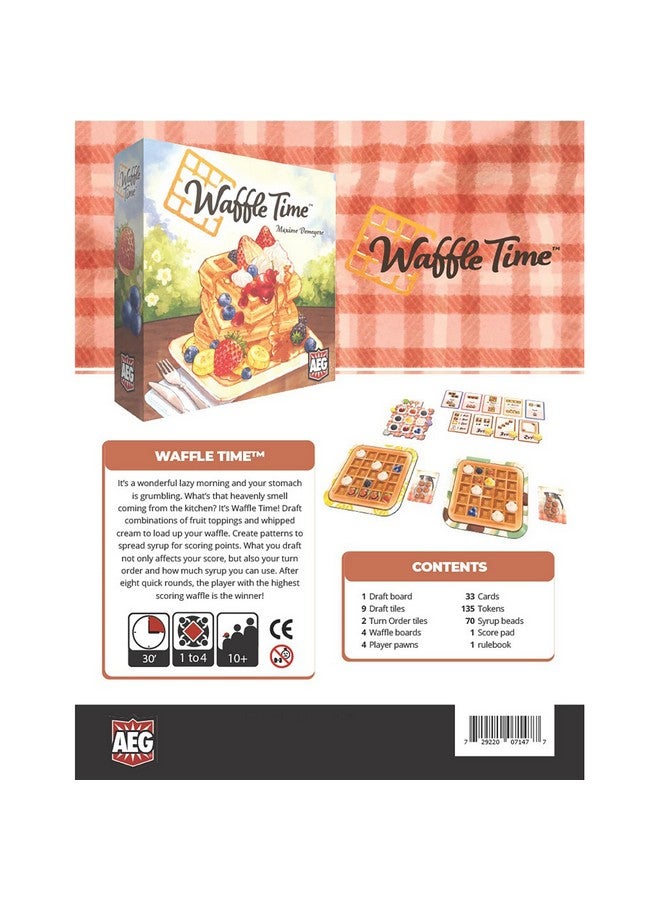 AEG Games AEG Waffle Time | Draft Fruit Toppings & Whipped Cream, Create Patterns Spread Syrup | Abstract Strategy Breakfast Board Game | 1-4 Players | Ages 10+ - Image 5