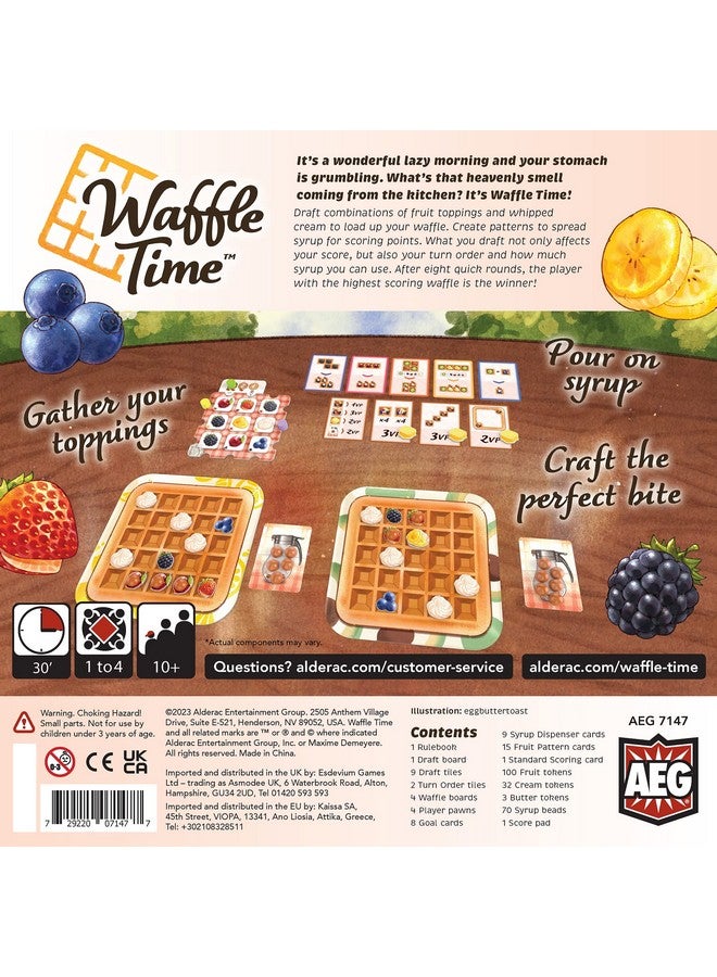 AEG Games AEG Waffle Time | Draft Fruit Toppings & Whipped Cream, Create Patterns Spread Syrup | Abstract Strategy Breakfast Board Game | 1-4 Players | Ages 10+ - Image 2