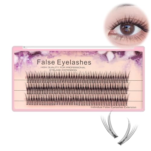 Bodermincer 120pcs 8mm/10mm/12mm/14mm/16mm to Choose Fish Tail Design 0.1 C Curl 3D Individual Mink False Eyelashes Extension Soft Black Fake False Eye Lashes （12mm） - Image 1