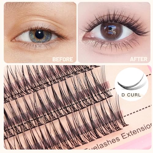 Bodermincer 120pcs 8mm/10mm/12mm/14mm/16mm to Choose Fish Tail Design 0.1 C Curl 3D Individual Mink False Eyelashes Extension Soft Black Fake False Eye Lashes （12mm） - Image 3