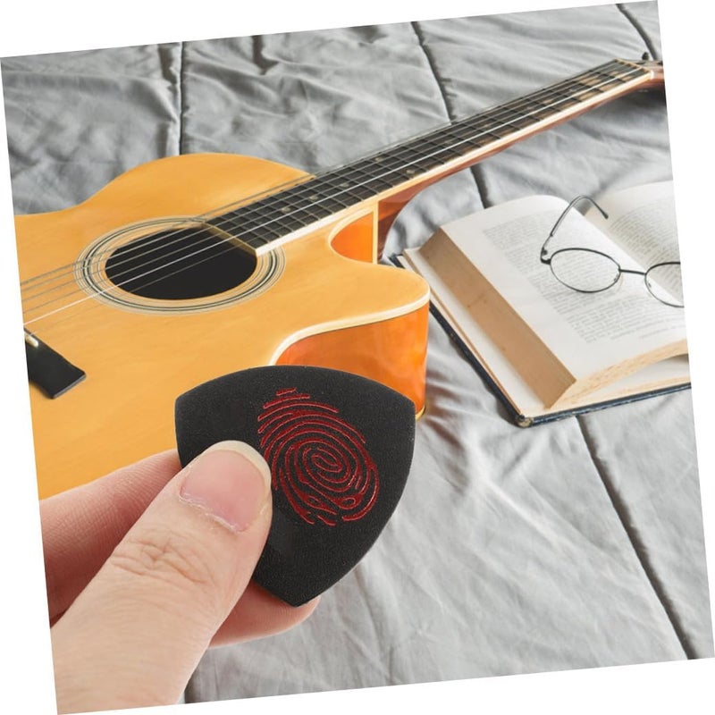 6pcs Pu Leather Ukulele Guitar Picks Set with Thumb Plectrums, Black and Dark Brown, Professional Practice Guitar Accessories for Acoustic and Folk Instruments - Image 5