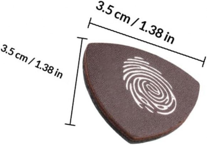 6pcs Pu Leather Ukulele Guitar Picks Set with Thumb Plectrums, Black and Dark Brown, Professional Practice Guitar Accessories for Acoustic and Folk Instruments - Image 2