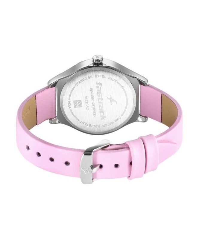 Fastrack By Titan Stunners Silver Dial Leather Strap Watch for Girls 6152sl08 - Image 5
