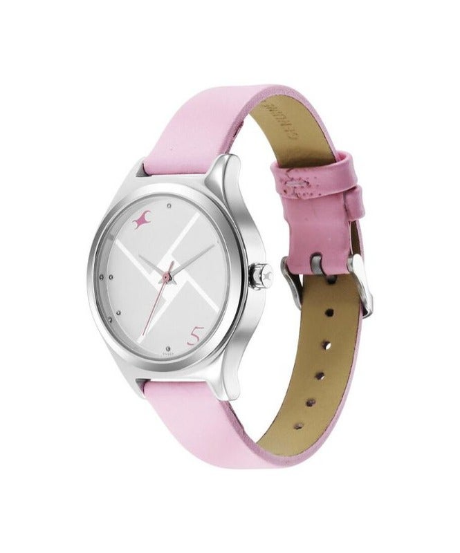 Fastrack By Titan Stunners Silver Dial Leather Strap Watch for Girls 6152sl08 - Image 3