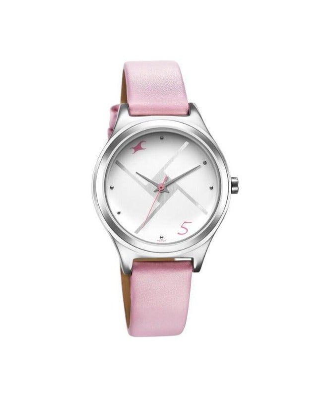 Fastrack By Titan Stunners Silver Dial Leather Strap Watch for Girls 6152sl08 - Image 2