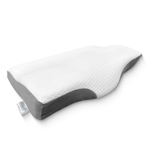 Sleepsia Cervical Pillow for Neck Pain & Shoulder Pain Relief | 1-Year Warranty| Orthopedic Memory Foam Pillow, Cervical Pillow, Spondylitis-Ortho Neck Support Medical Pillow (Grey/White), Pack of 1 - Image 4