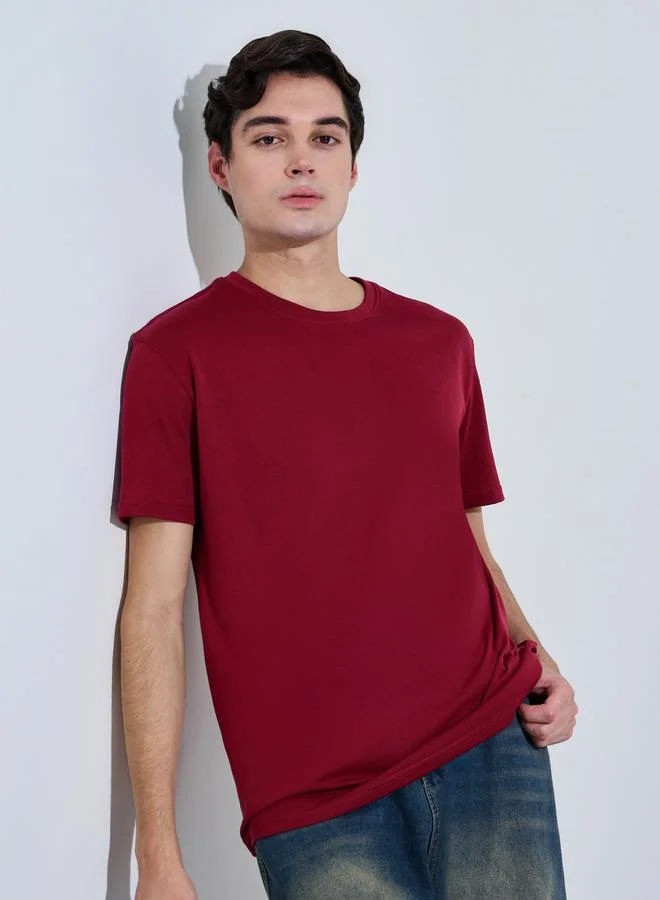 Styli Men Regular Fit Cotton Rich Jersey T-Shirt
