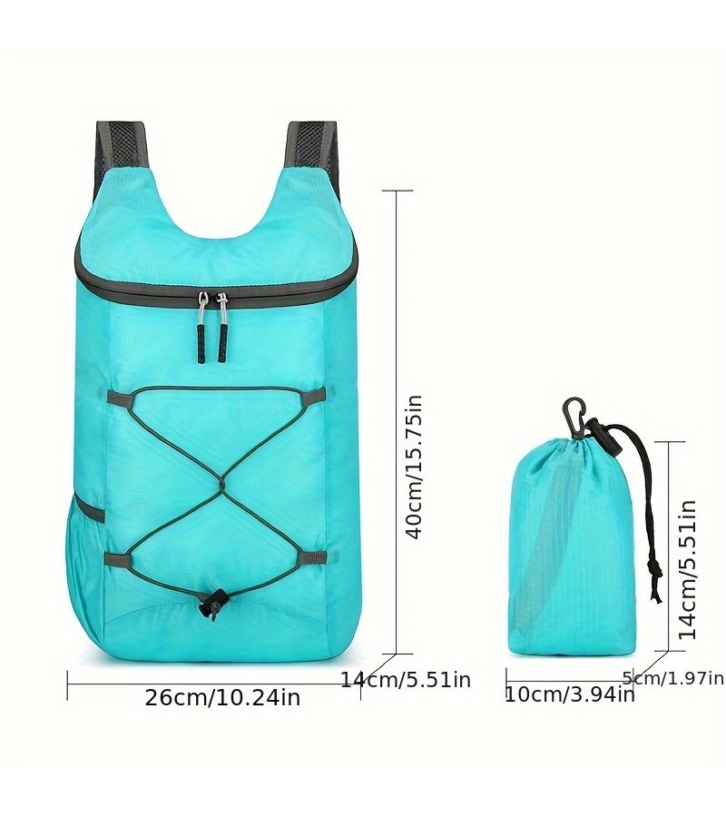 Ultra Lightweight Foldable Daypack Royal Blue For Camping Cycling Hiking - Image 4