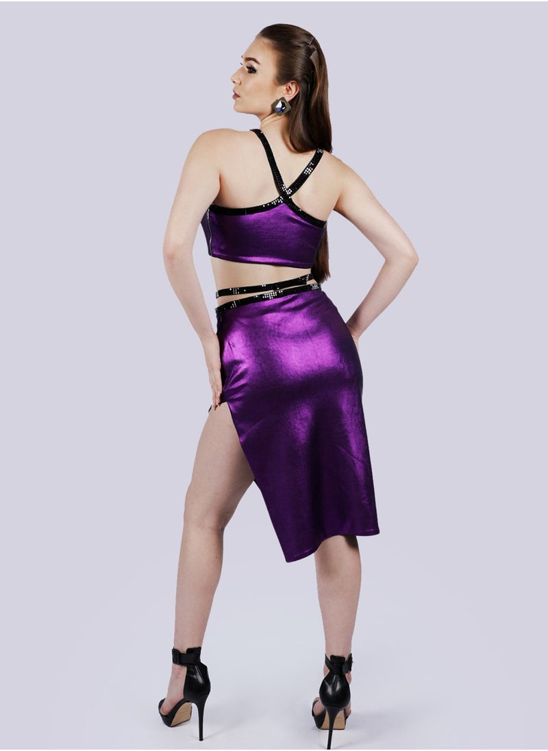 NIVA FASHION HOUSE Lure - Criss Cross Purple Skirt  - Image 5