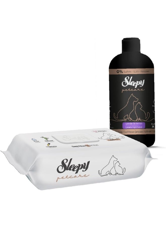 Sleepy - Pet Care Essentials Combo Grooming Wipes And Lavender Oil Pet Shampoo - Image 1