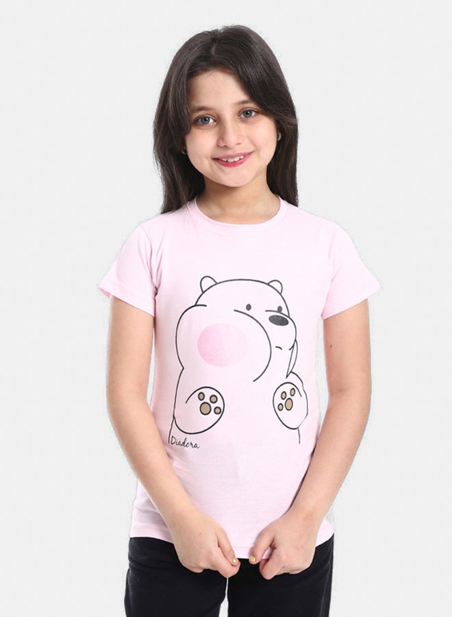 DIADORA Girls Cotton Printed T-Shirt - Image 1