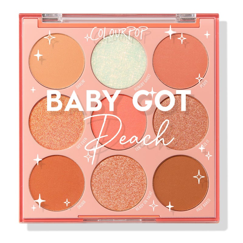 ColourPop Baby Got Peach Eyeshadow Palette - Orange & Coral Shadows with Metallic, Matte and Glitter Finishes - High-Pigment Eye Makeup with a Long-Wearing Formula (0.3 oz) - Image 1