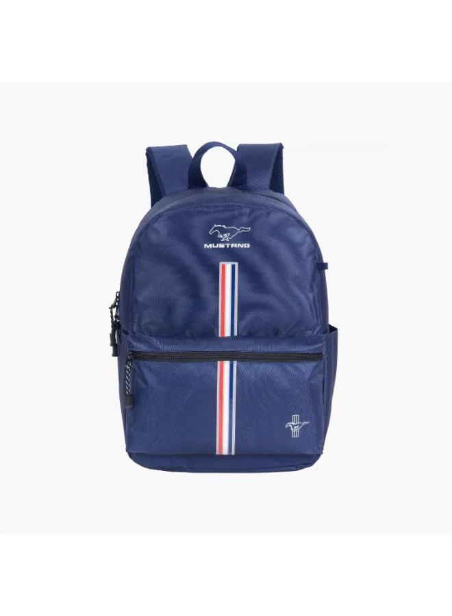 Mustang Mustang 17-Inch Backpack with Pencil Case - Navy Blue