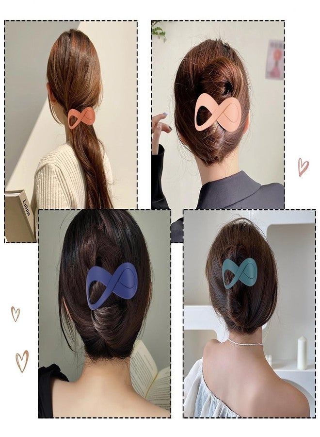 EPARTY عبوة من قطعتين من مشابك الشعر الفرنسية الملتوية غير اللامعة على شكل مخلب الموز، مشابك شعر مسطحة مانعة للانزلاق للنساء والفتيات - Image 5