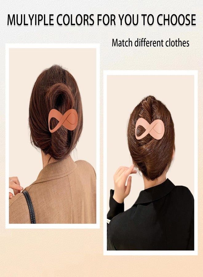 EPARTY عبوة من قطعتين من مشابك الشعر الفرنسية الملتوية غير اللامعة على شكل مخلب الموز، مشابك شعر مسطحة مانعة للانزلاق للنساء والفتيات - Image 4