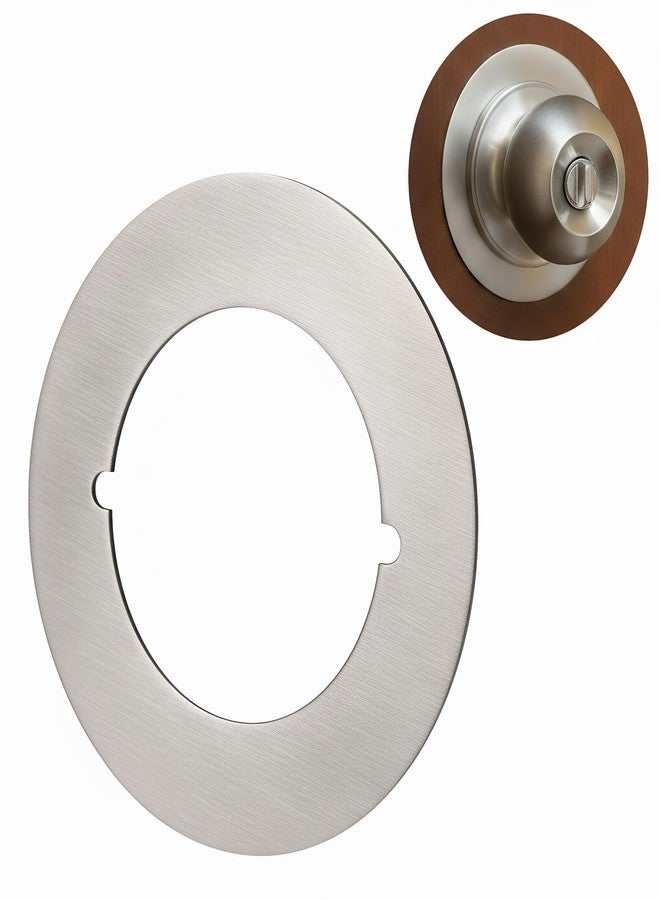 Siwil Scar Plate Deadbolt Back Plate, Stainless Steel, 3-1/2 Inch Diameter - 2 Pack (Brushed Nickel, Round Shape) - Image 1