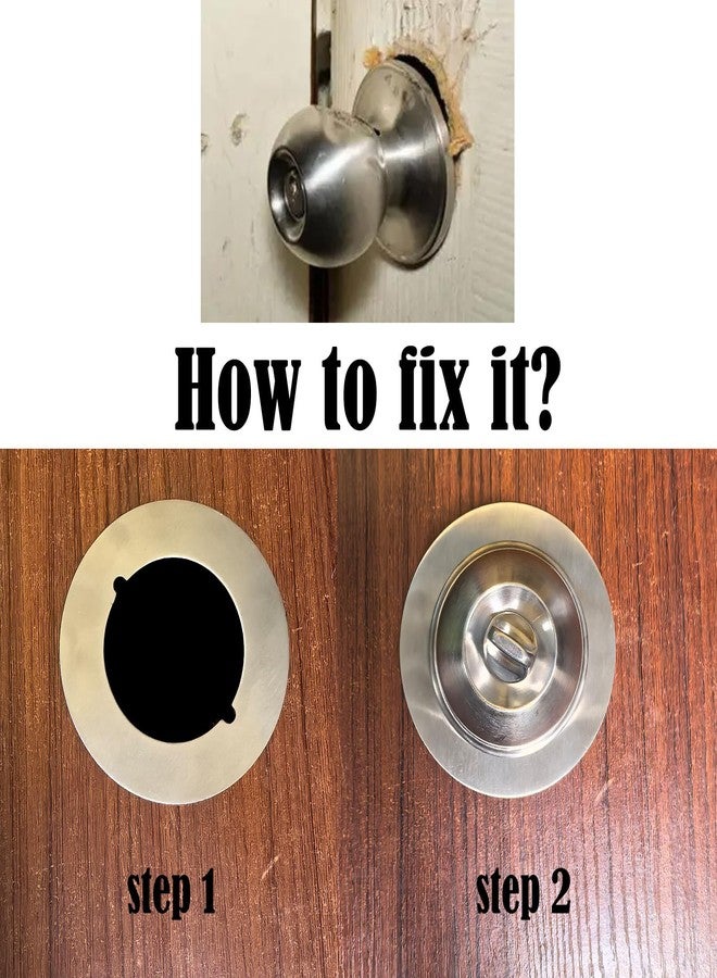 Siwil Scar Plate Deadbolt Back Plate, Stainless Steel, 3-1/2 Inch Diameter - 2 Pack (Brushed Nickel, Round Shape) - Image 2