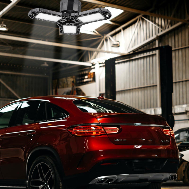 40W Folding Garage Light Multipurpose Industrial Lamp With Screw Holder Three Leaf Design - Image 5