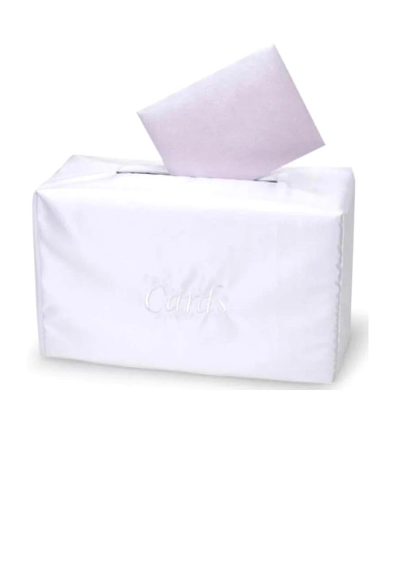 Card Box with Satin Cover White 14 x 8.25 x 6.25 inches - Image 2