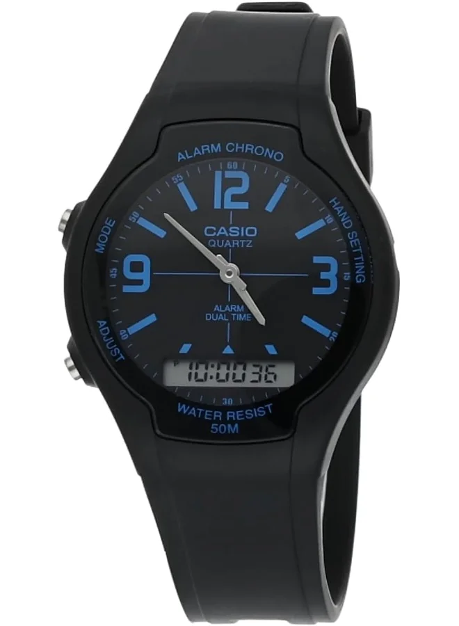 CASIO Casio Men's Watch - AW-90H-2BVDF Blue/Black Dial, Black Band
