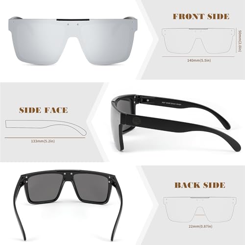 FEISEDY Men Women Sunglasses Polarized Oversized Square Vintage Cycling Running Fishing Golf Hiking Sports Sun Glasses B2990 - Image 5