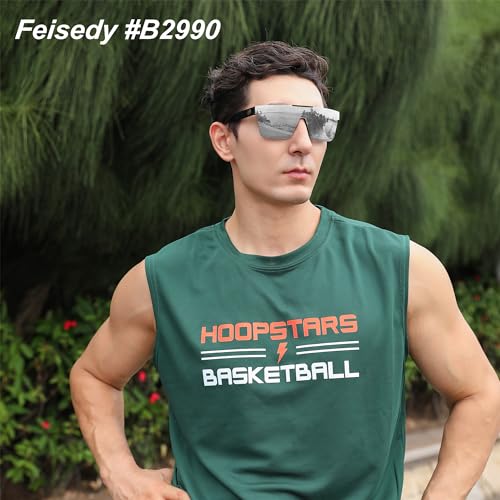 FEISEDY Men Women Sunglasses Polarized Oversized Square Vintage Cycling Running Fishing Golf Hiking Sports Sun Glasses B2990 - Image 4