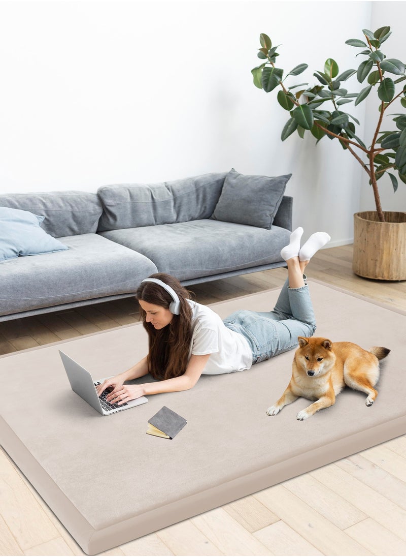 URbazaar - Baby Play Mat Coral Velvet Nursery Rug Extra Thick Kids Crawling Foam Floor for Babies, Kids Thick Playmat for Babies, Toddlers - Crawling Mat - Image 1