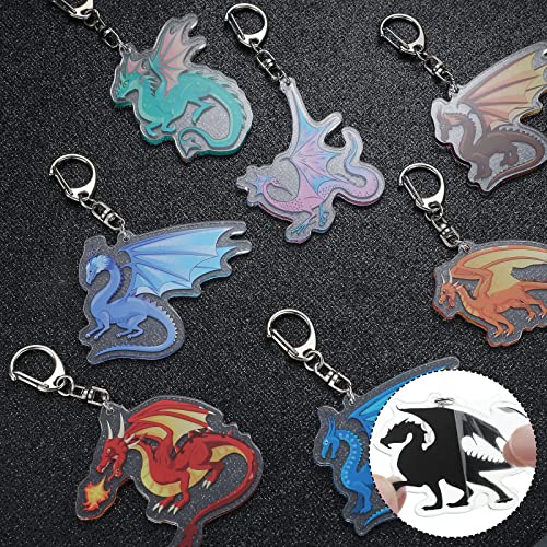 Nosiny 12 Pcs 2.4 Inch Acrylic Dragon Keychain for Kids Dragon Party Favor Dinosaur Key Rings for Handbag Wallet Jewelry Gift - Image 3