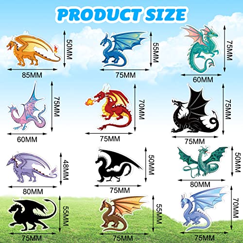 Nosiny 12 Pcs 2.4 Inch Acrylic Dragon Keychain for Kids Dragon Party Favor Dinosaur Key Rings for Handbag Wallet Jewelry Gift - Image 2