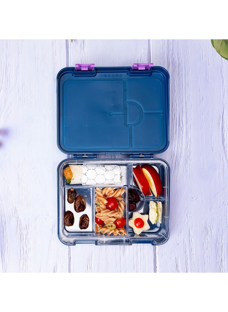 Eazy Kids Eazy Kids 6 To 4 Convertible Bento Lunch Box With Sandwich Cutter Set Unicorn Lover Blue  - Image 5