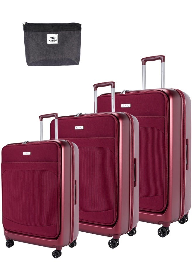 بيير كاردان حقيبة أمتعة خفيفة الوزن من بيير كاردان للسفر، قفل معتمد من إدارة أمن المواصلات الأمريكية، سحاب مزدوج مضاد للسرقة، مجموعة ميركوري - Image 1