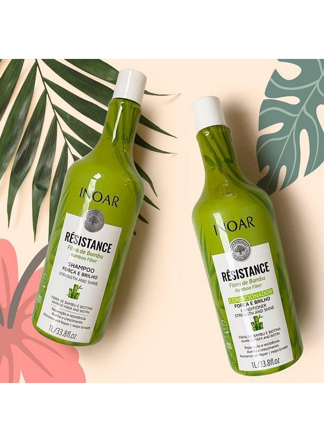 Inoar Resistance Bambu Shampoo & Conditioner Duo Maintains Hair’S Strength And Shine Biotin Hair Product Anti Frizz Vegan Hair Product Cruelty Free Haircare For Men And Women (33.1 Oz) - Image 4